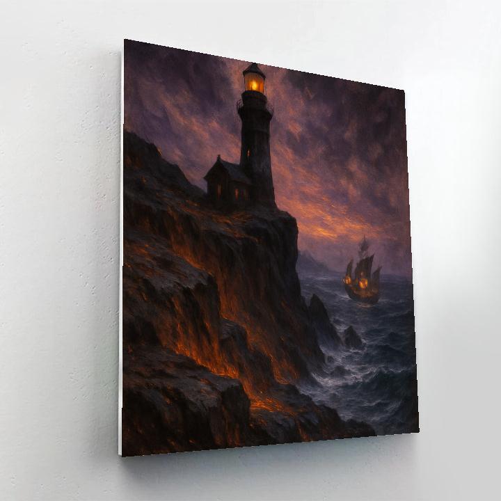 Phantom Lighthouse On Ember Cliffs paint by color