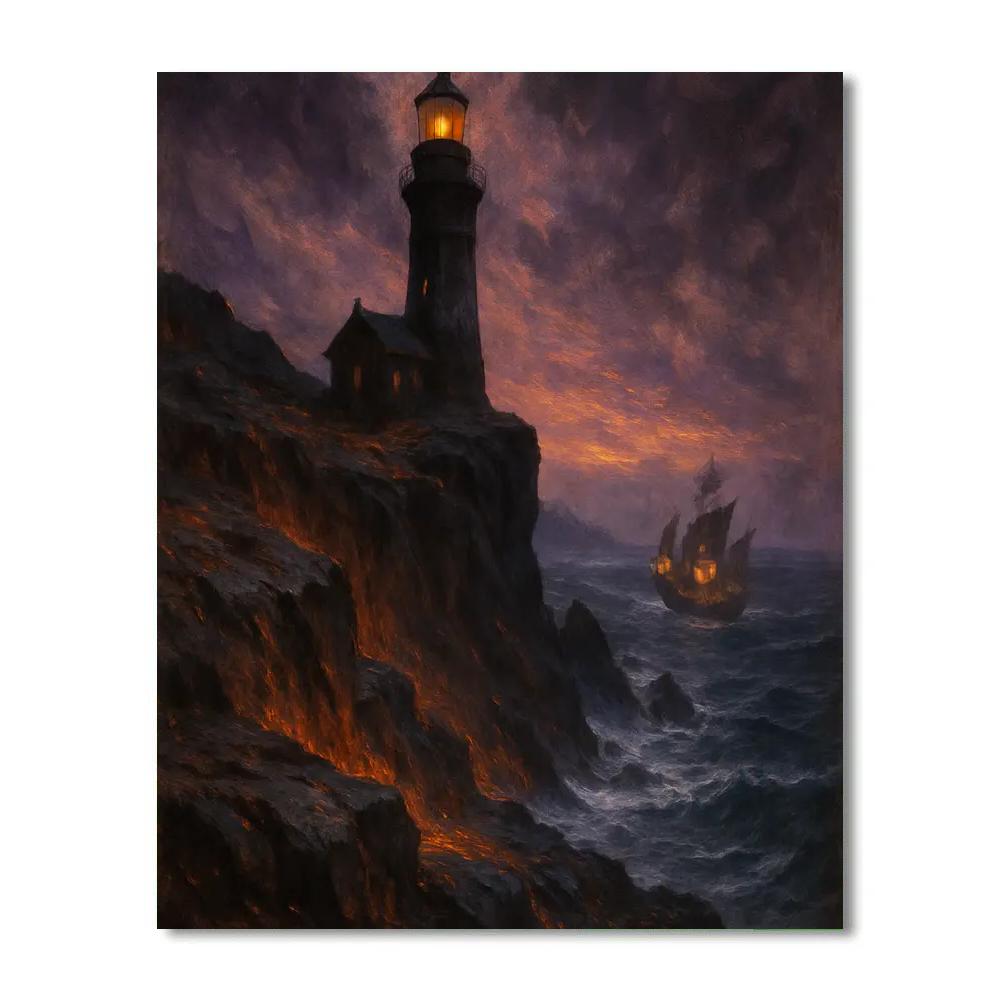 Phantom Lighthouse On Ember Cliffs paint by color