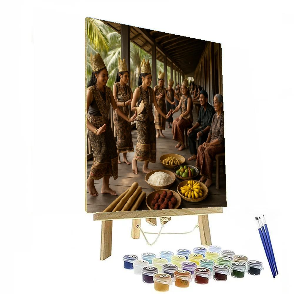Gawai Harvest Festival Long House Feast Painting by numbers kit