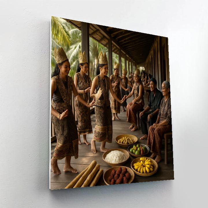 Gawai Harvest Festival Long House Feast Painting by numbers kit