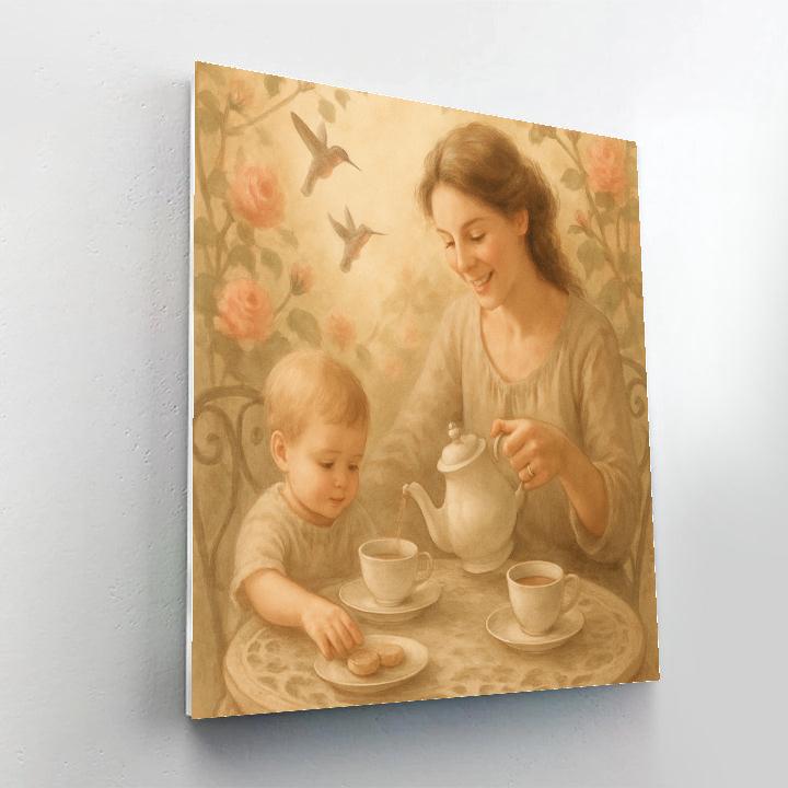 Quiet Garden Tea Time For Two Number painting