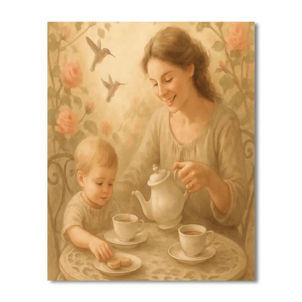 Quiet Garden Tea Time For Two Number painting