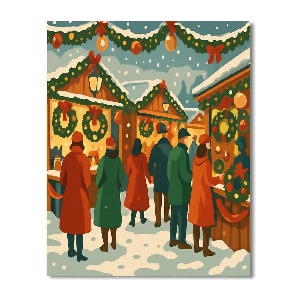 Wreaths And Warmth Market paint by number
