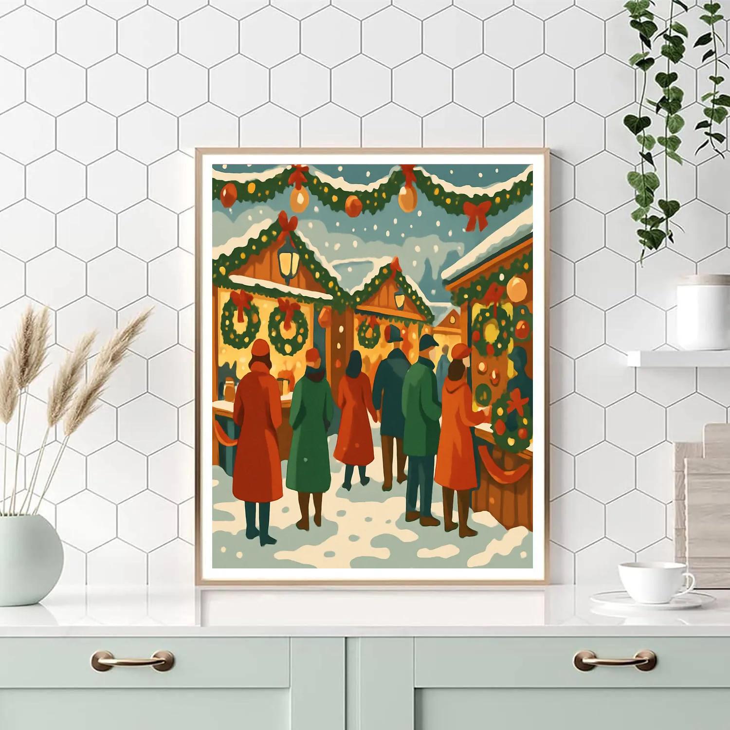 Wreaths And Warmth Market paint by number