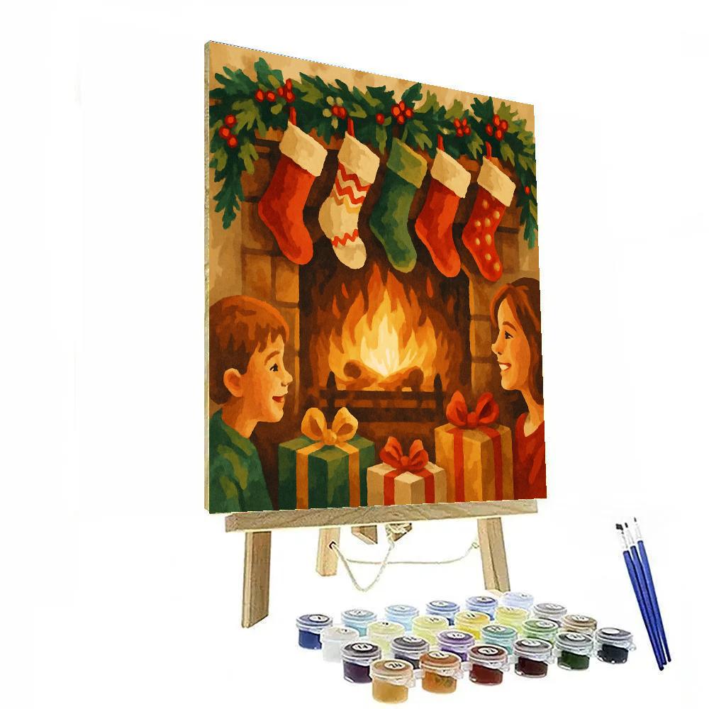 Festive Stockings Glow Painting by numbers kit