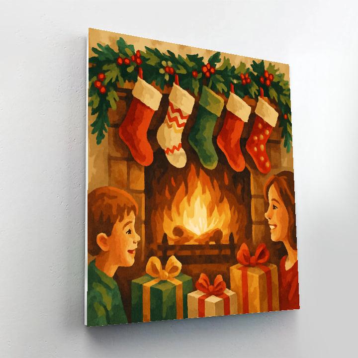 Festive Stockings Glow Painting by numbers kit
