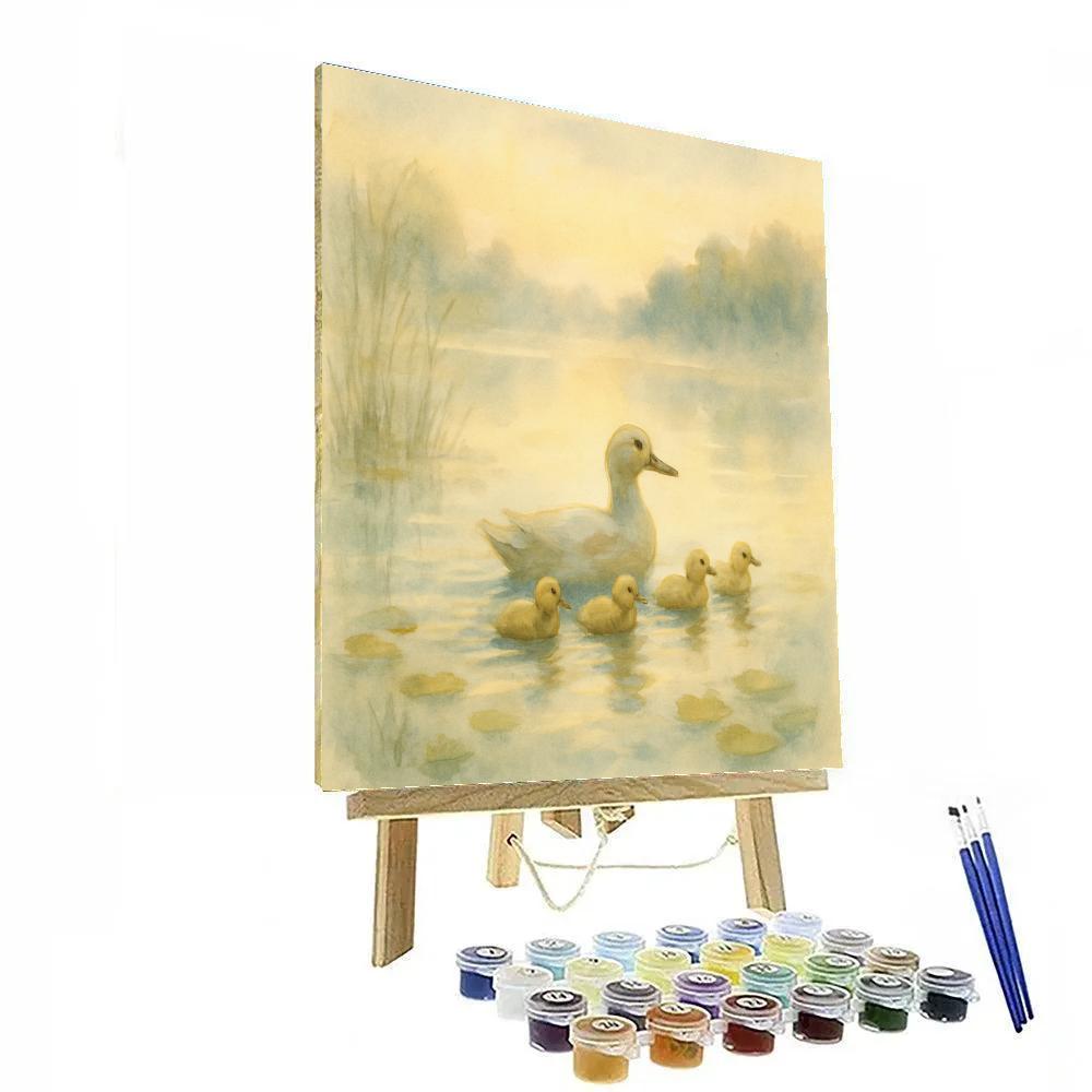 Misty Morning Duckling Parade paint by color