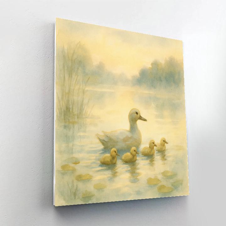 Misty Morning Duckling Parade paint by color