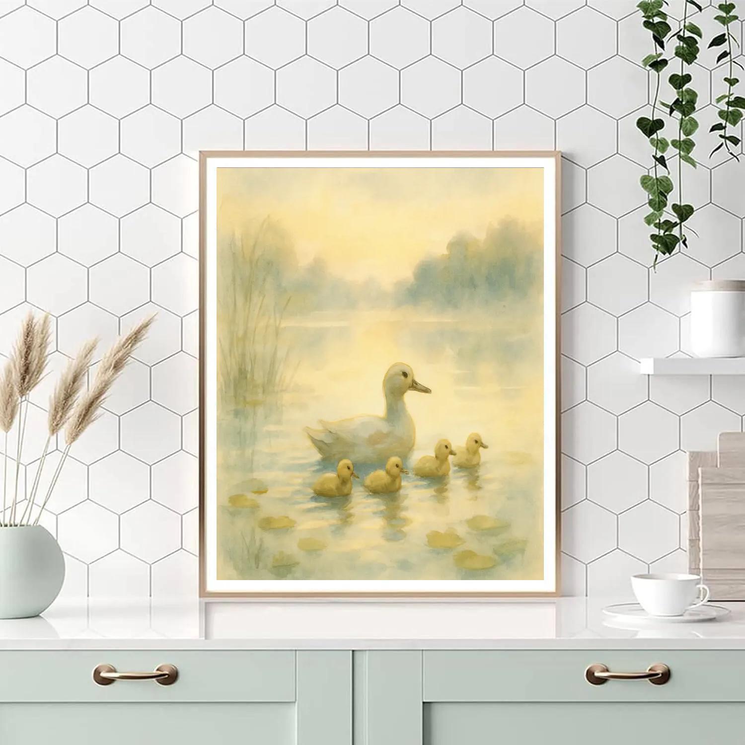 Misty Morning Duckling Parade paint by color