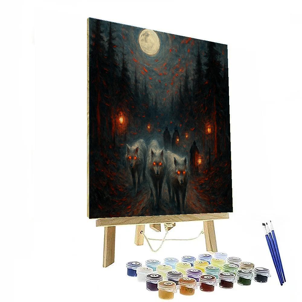 Hollow Road Of The Lantern Wolves Numbered painting kits