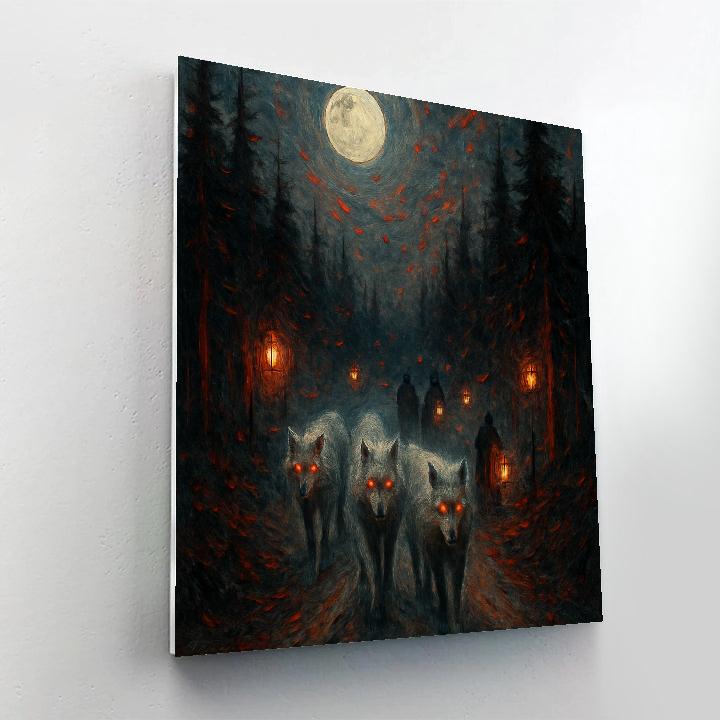 Hollow Road Of The Lantern Wolves Numbered painting kits