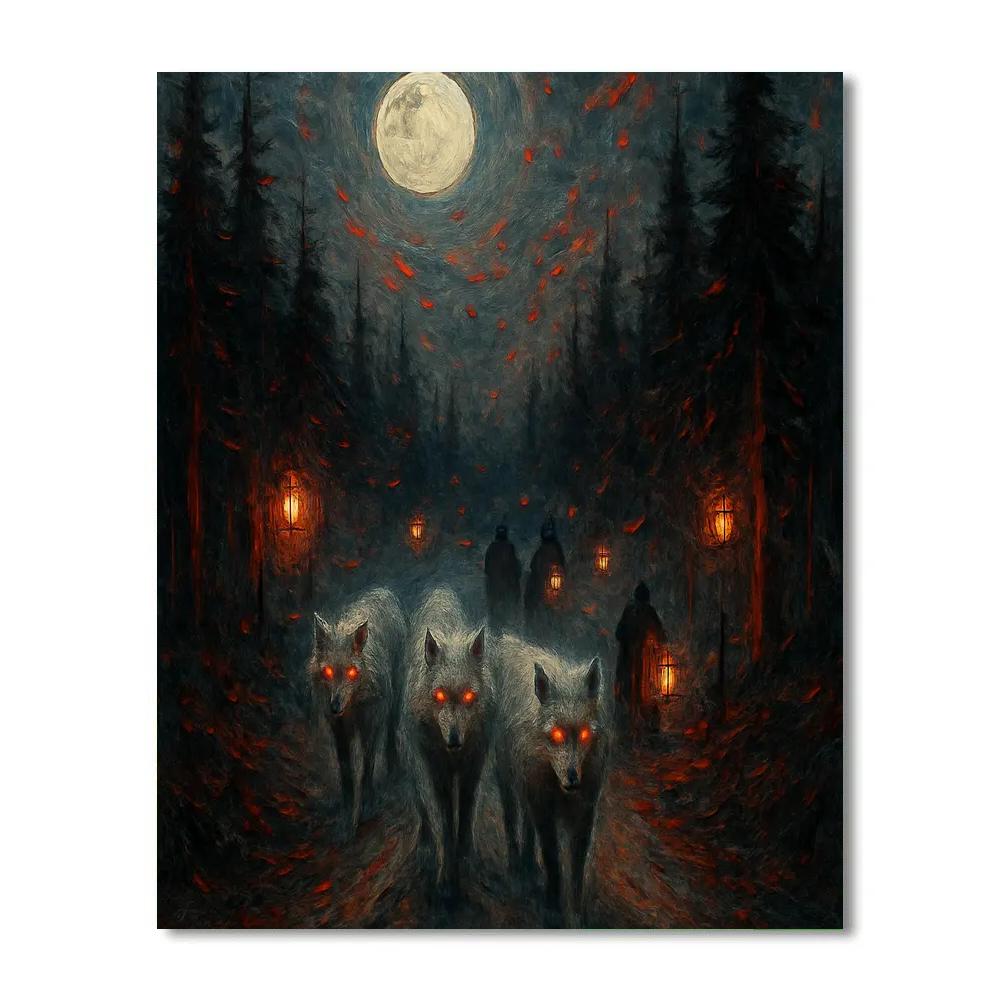 Hollow Road Of The Lantern Wolves Numbered painting kits
