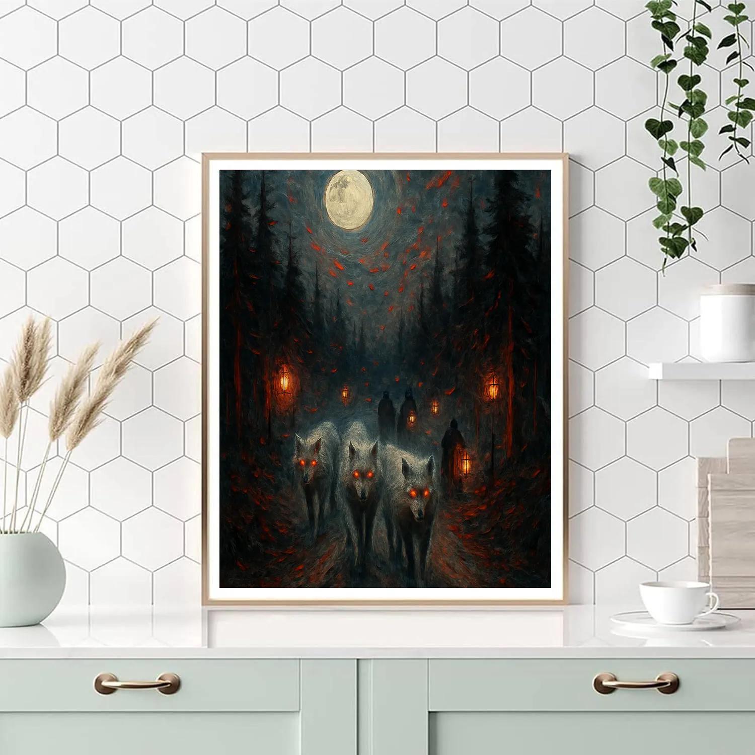 Hollow Road Of The Lantern Wolves Numbered painting kits
