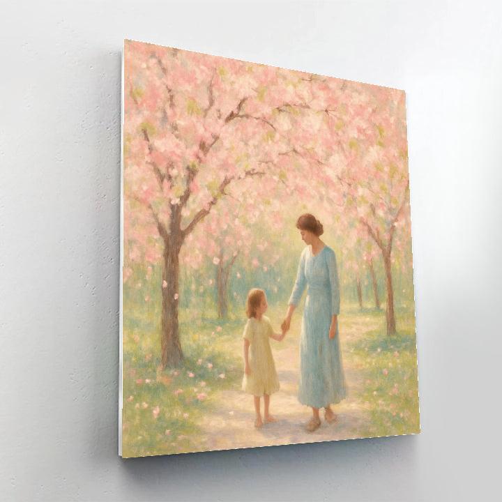Mother And Child In Cherry Blossom Dream paint by numbers