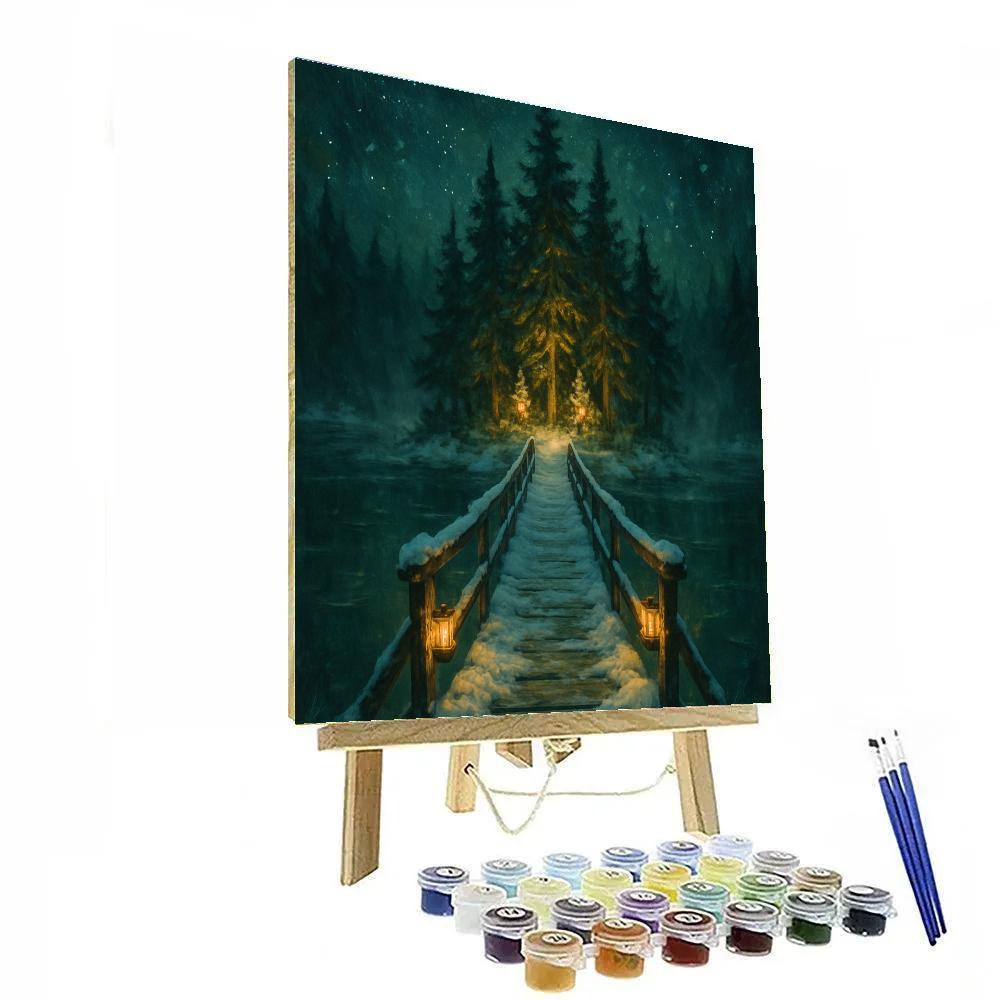 Lantern Bridge To Evergreen Isle painting number kit