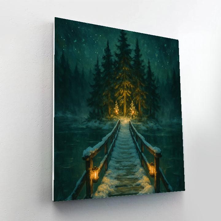 Lantern Bridge To Evergreen Isle painting number kit