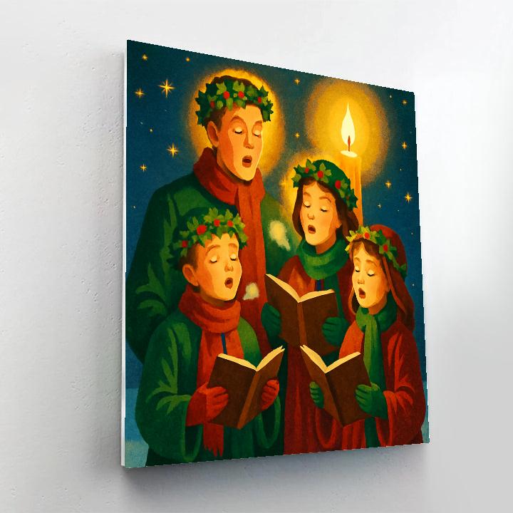 Golden Candlelight Carol paint by number