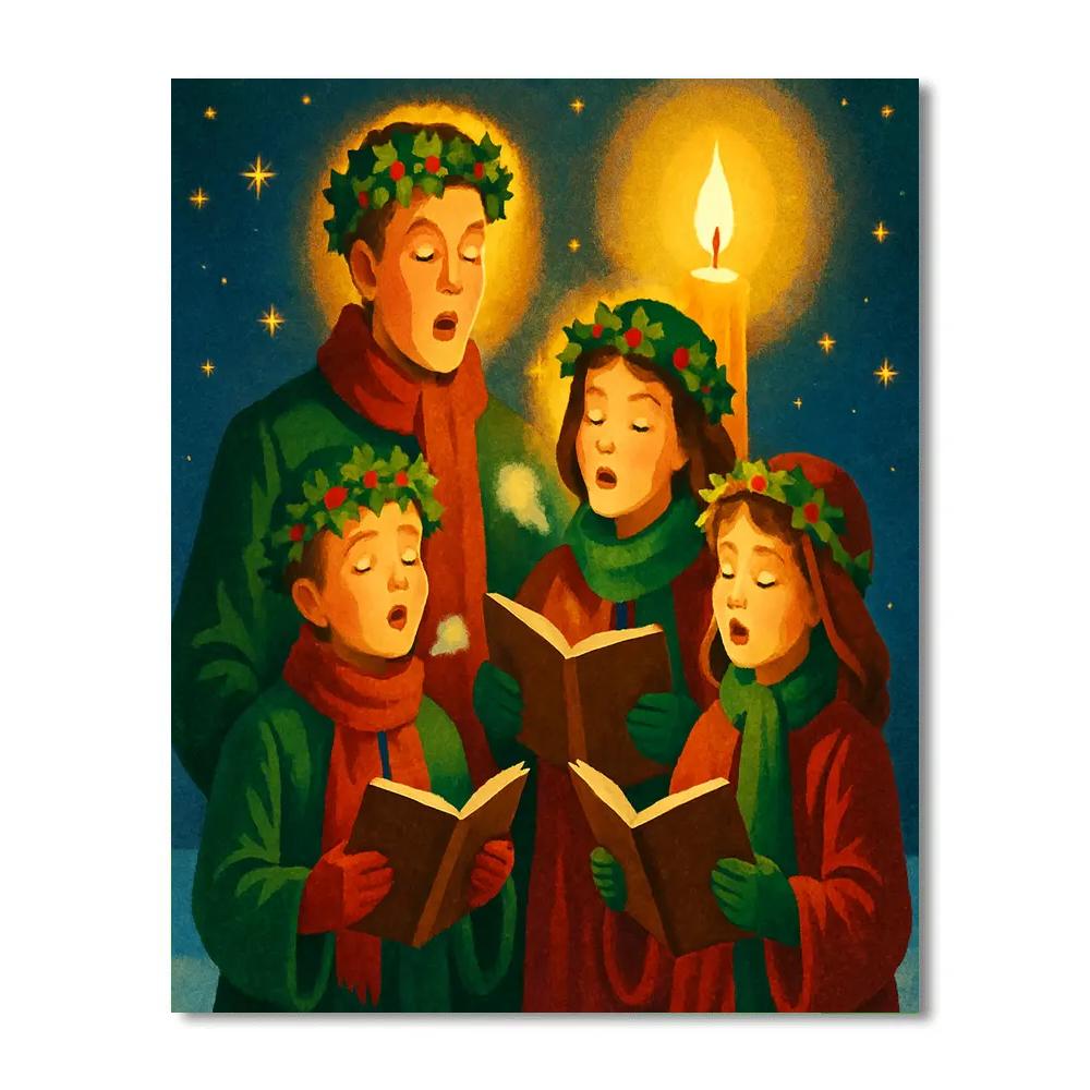 Golden Candlelight Carol paint by number