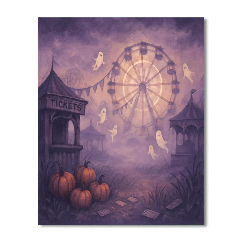 Spectral Fairground Beyond The Fog Paint by numbers art