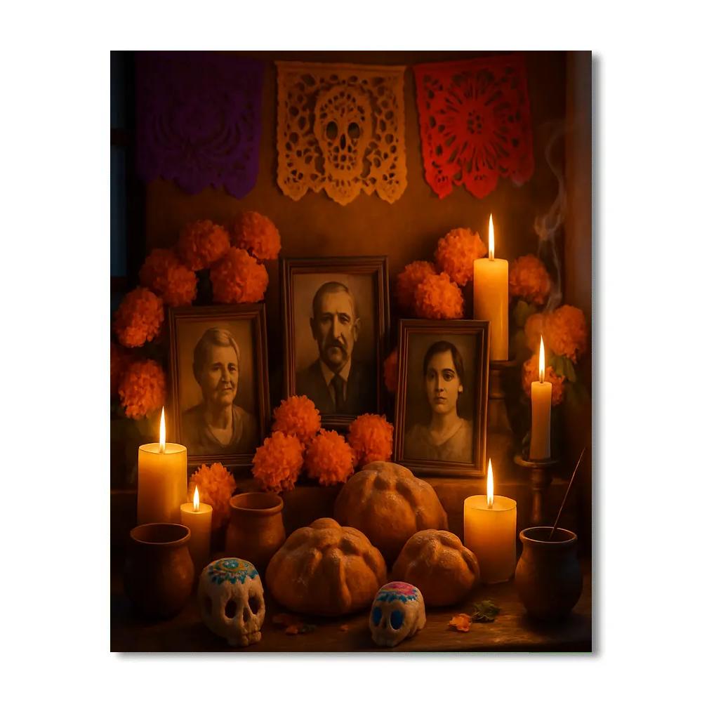 Traditional Dia De Los Muertos Ofrenda In Mexico City Paint by numbers art