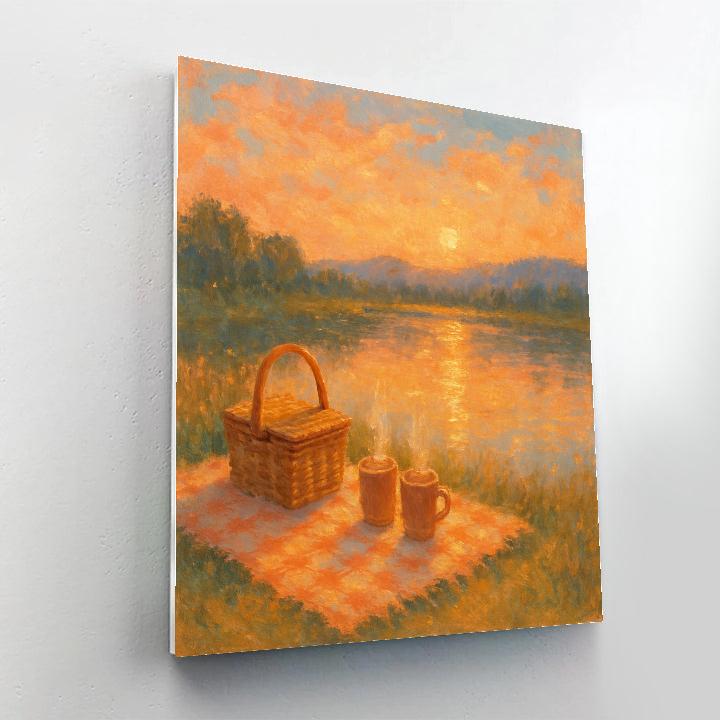 Sunset Picnic By The Quiet Pond Paint by numbers kits