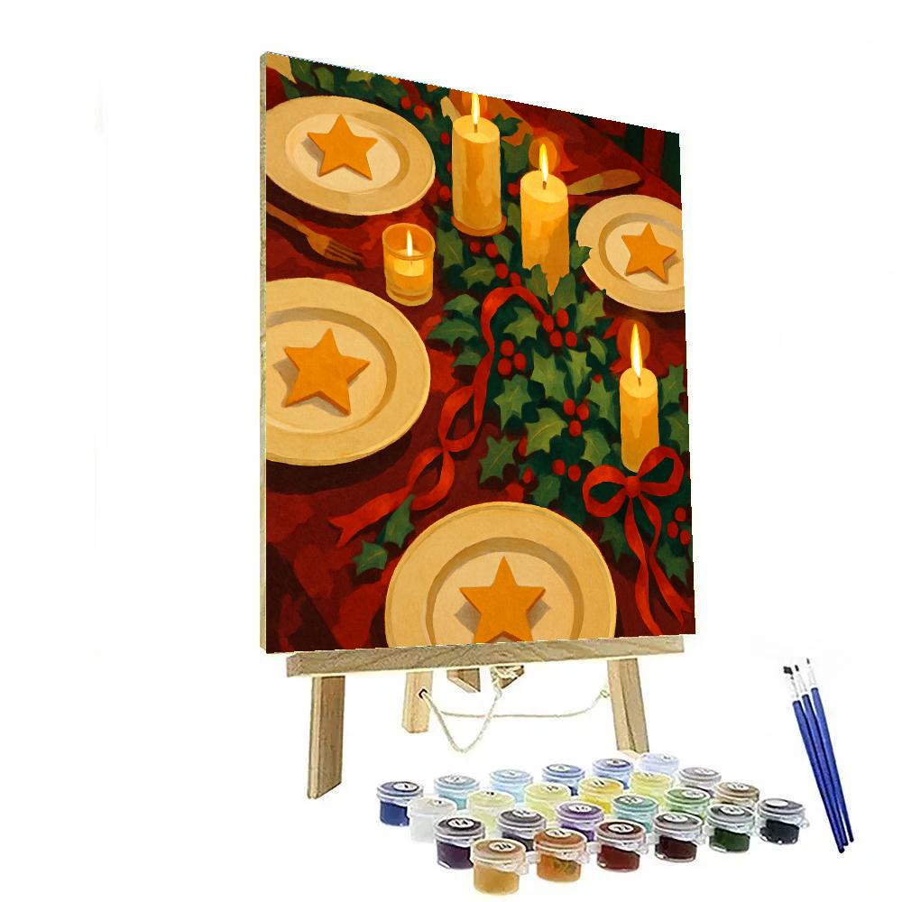 Ribboned Christmas Feast paint by color