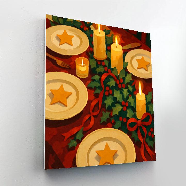 Ribboned Christmas Feast paint by color