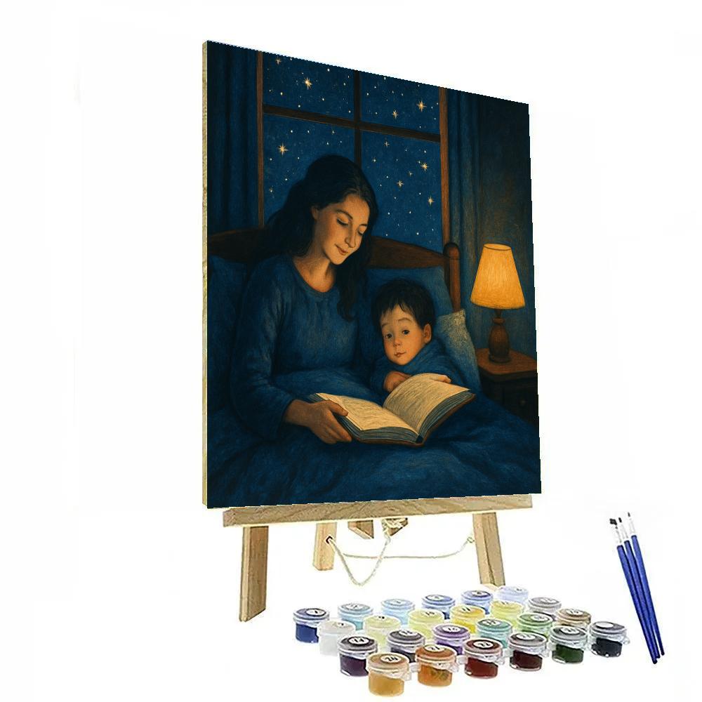 Mothers Nighttime Story Under Starlight paint by numbers