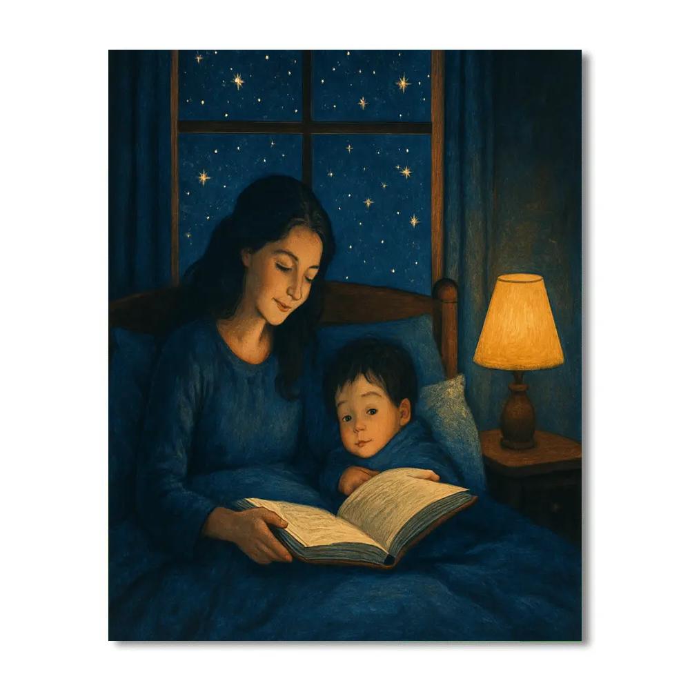 Mothers Nighttime Story Under Starlight paint by numbers