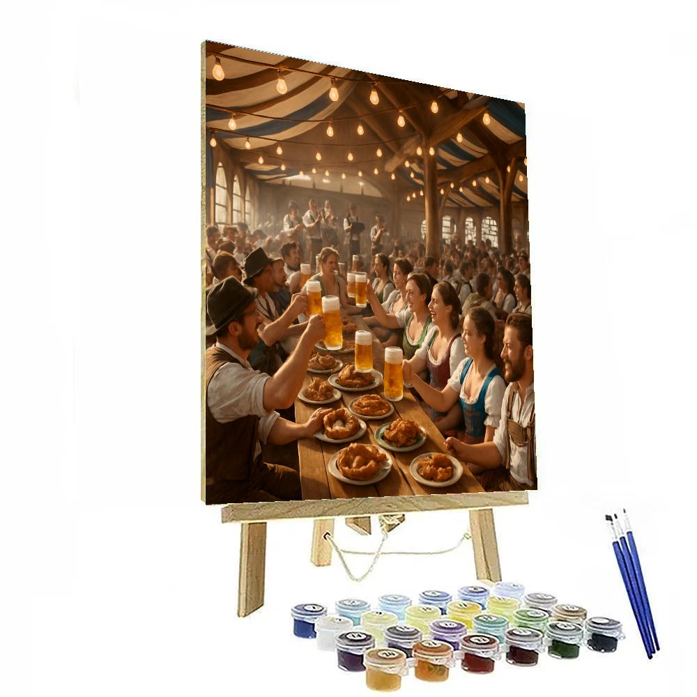 Traditional Oktoberfest Gathering With Lederhosen painting number kit
