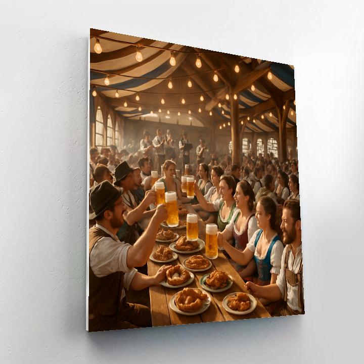 Traditional Oktoberfest Gathering With Lederhosen painting number kit