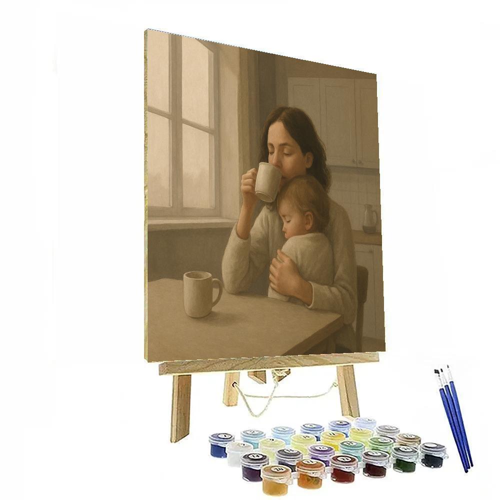 Quiet Morning Coffee And Cuddle Moment Paint by numbers kits