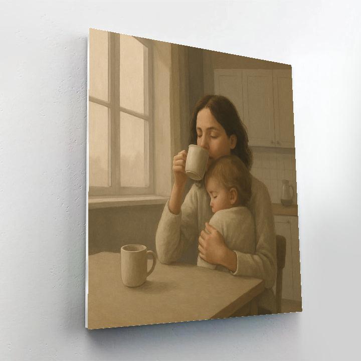 Quiet Morning Coffee And Cuddle Moment Paint by numbers kits