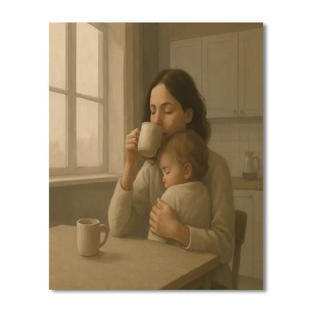 Quiet Morning Coffee And Cuddle Moment Paint by numbers kits