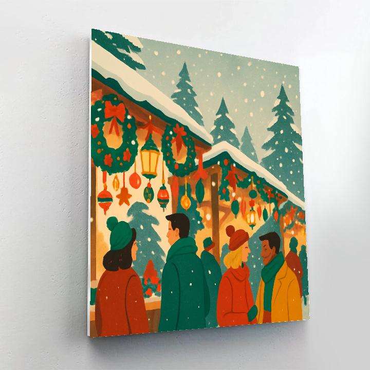 Market Lights And Wreaths DIY paint by numbers