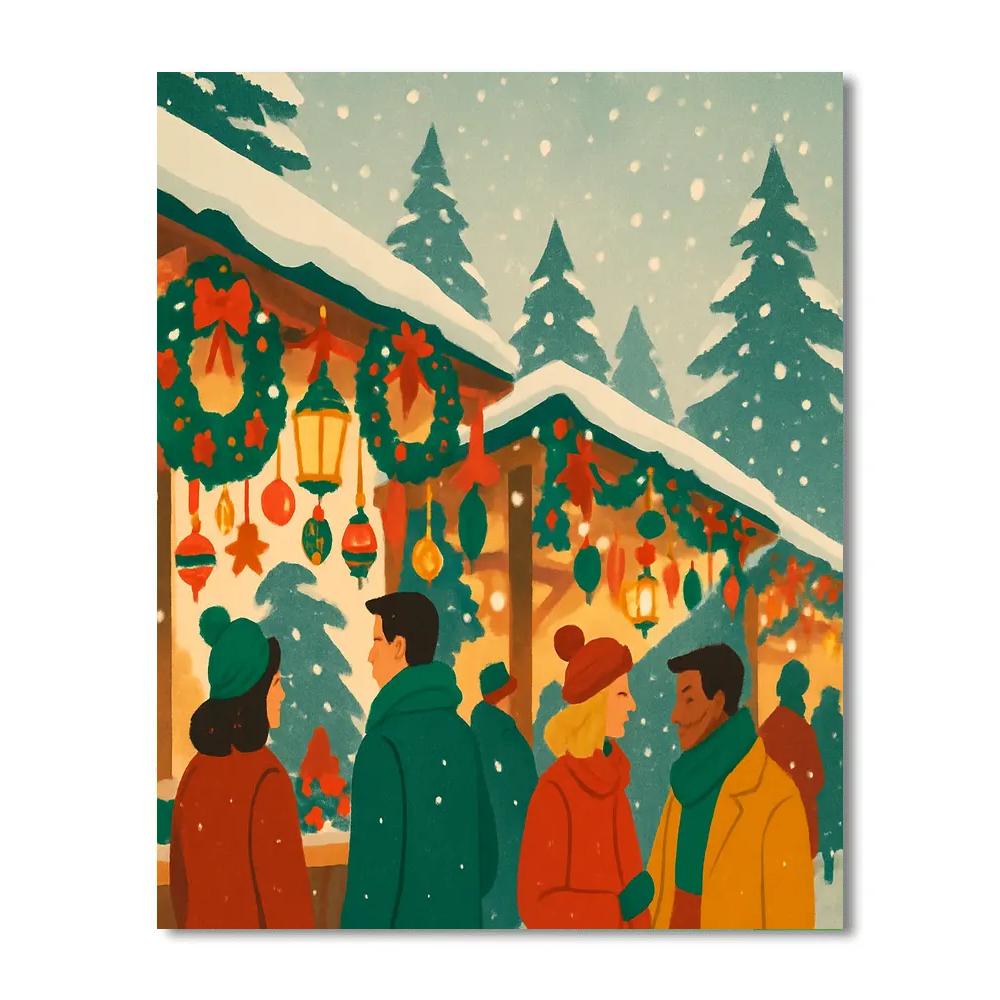 Market Lights And Wreaths DIY paint by numbers
