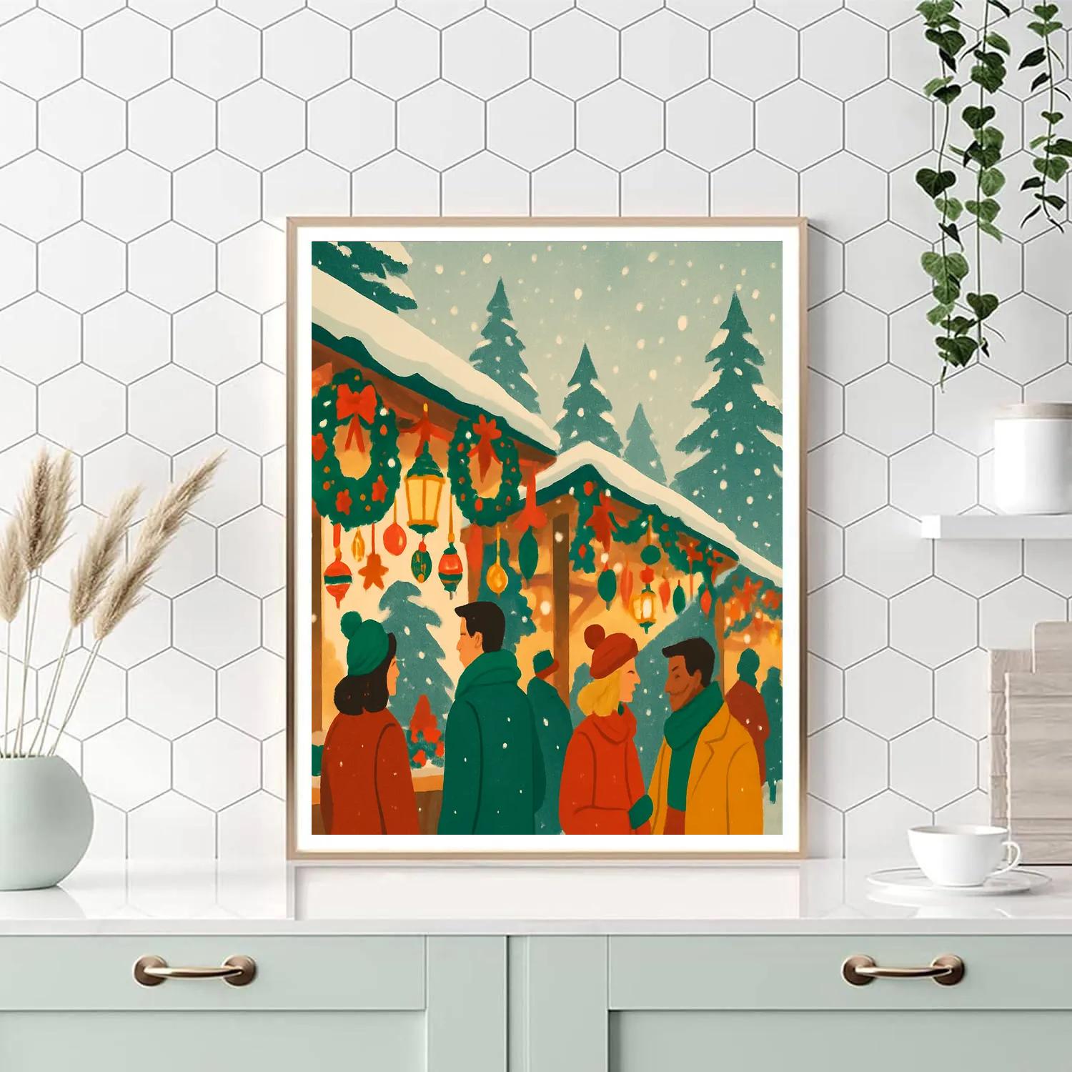 Market Lights And Wreaths DIY paint by numbers