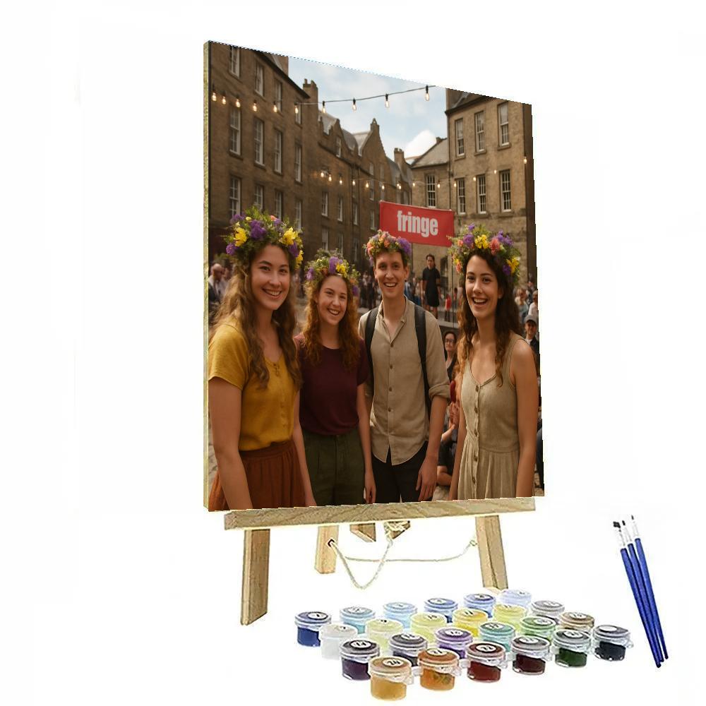 Colorful Flower Crowns At Edinburgh Fringe Festival Numbered painting kits