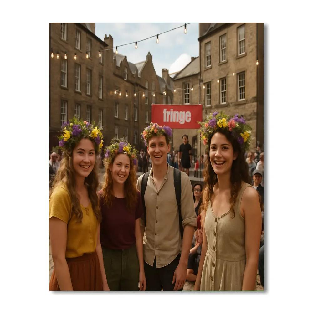 Colorful Flower Crowns At Edinburgh Fringe Festival Numbered painting kits