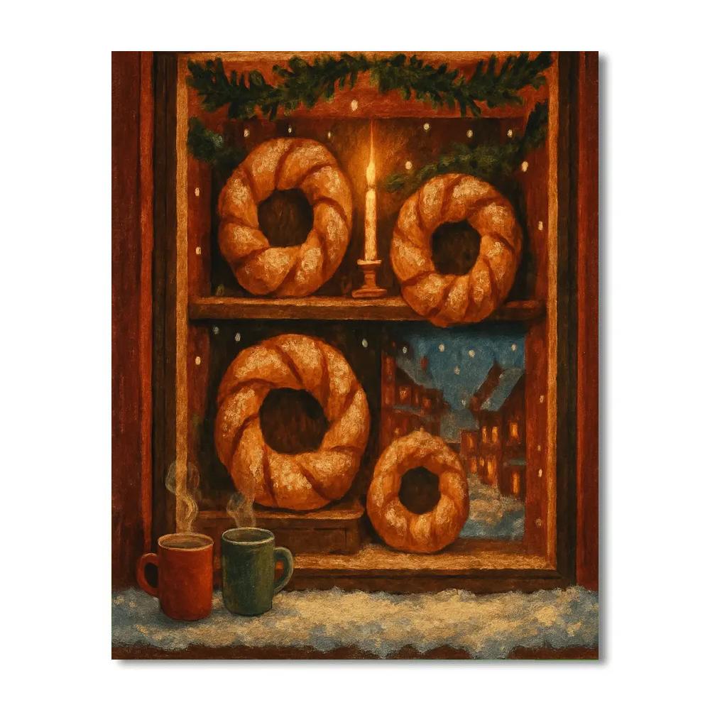 Candlelight Window Bakery painting number kit