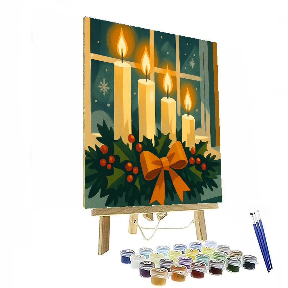 Candles Along The Window paint by numbers