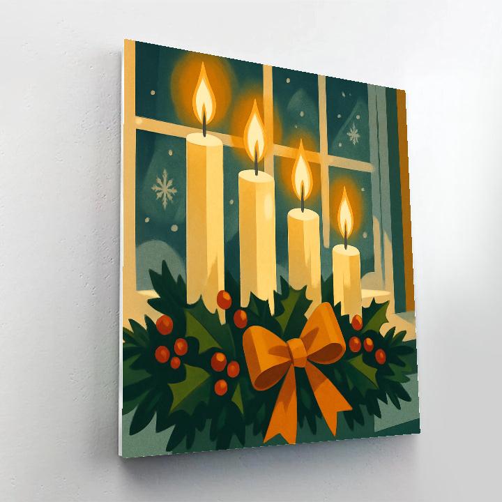 Candles Along The Window paint by numbers