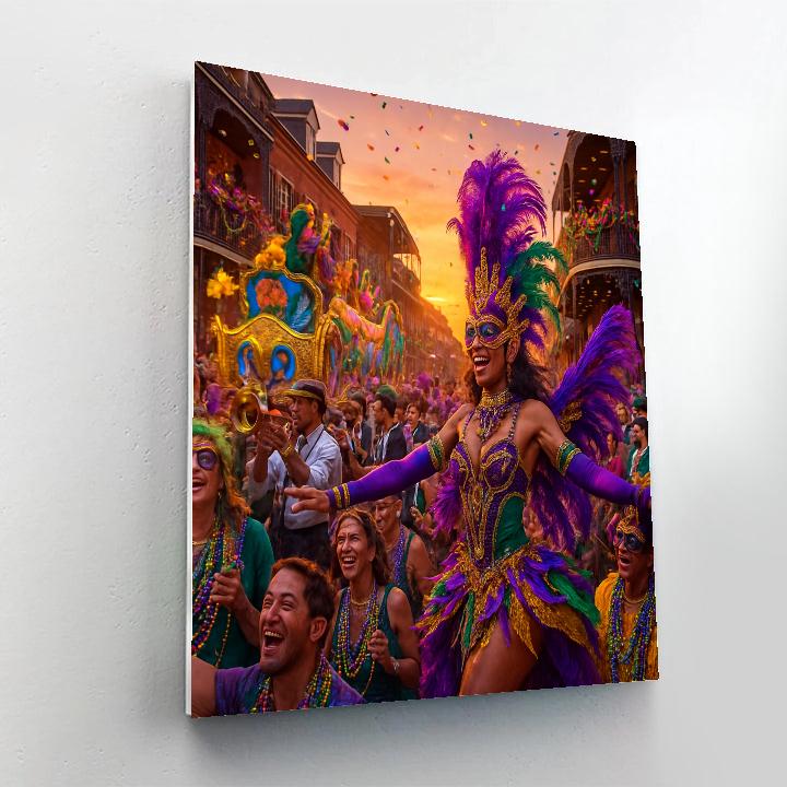 Vibrant Mardi Gras Celebration DIY paint by numbers