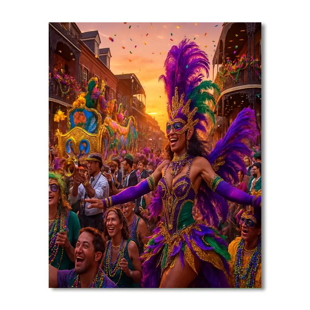 Vibrant Mardi Gras Celebration DIY paint by numbers