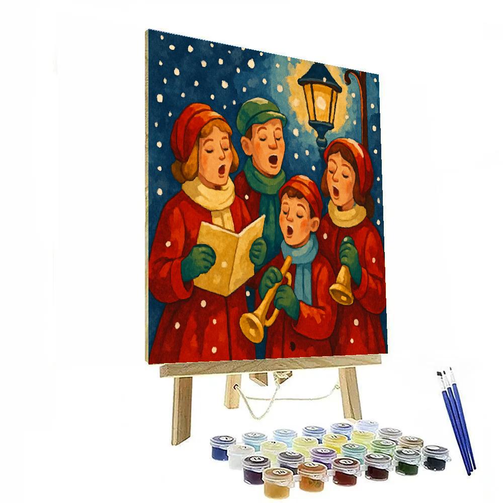 Snowflake Carolers Ensemble painting number kit