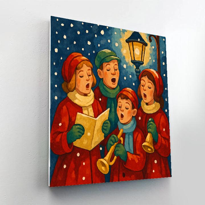 Snowflake Carolers Ensemble painting number kit