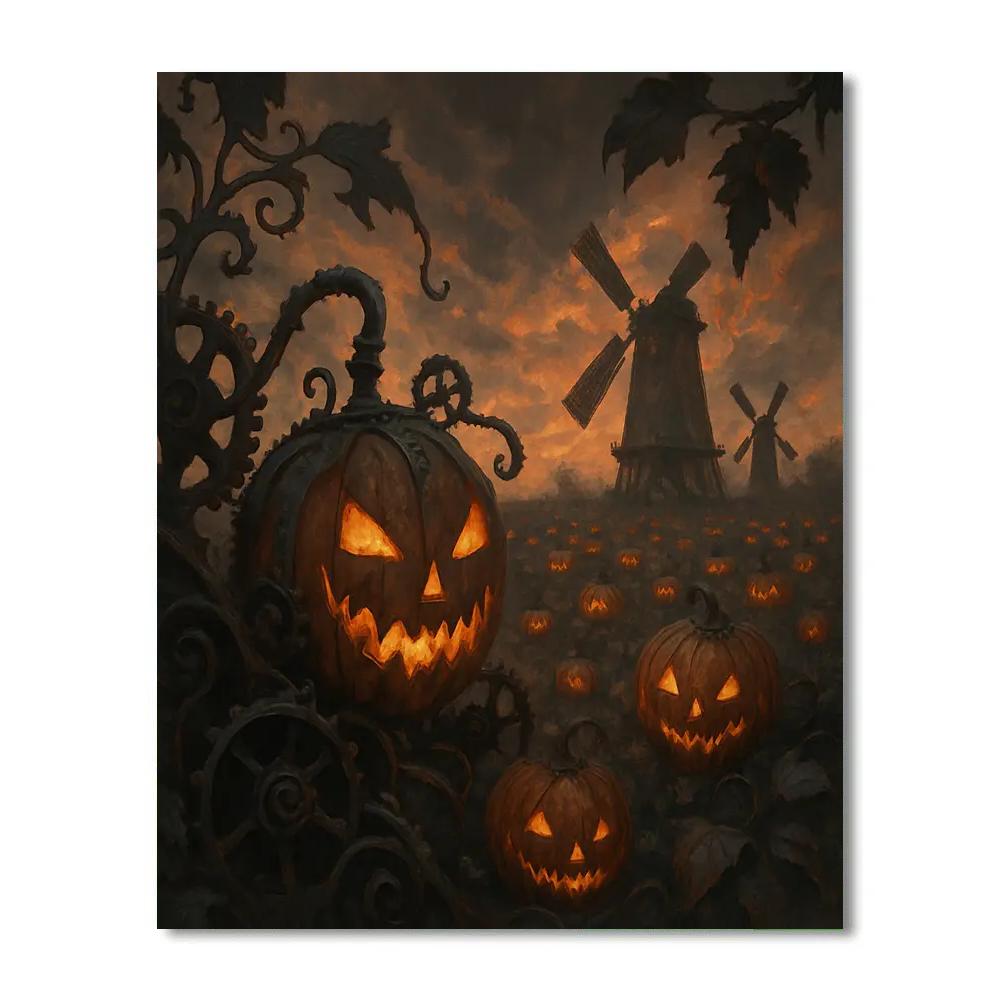 Clockwork Pumpkin Field painting number kit