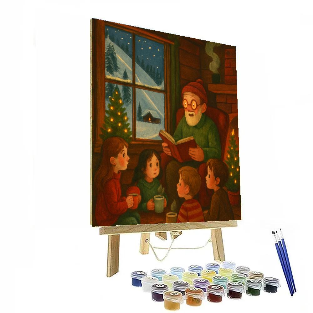 Ski Chalet Storytime Glow DIY paint by numbers