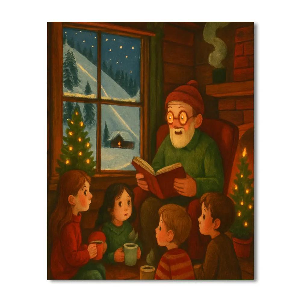Ski Chalet Storytime Glow DIY paint by numbers