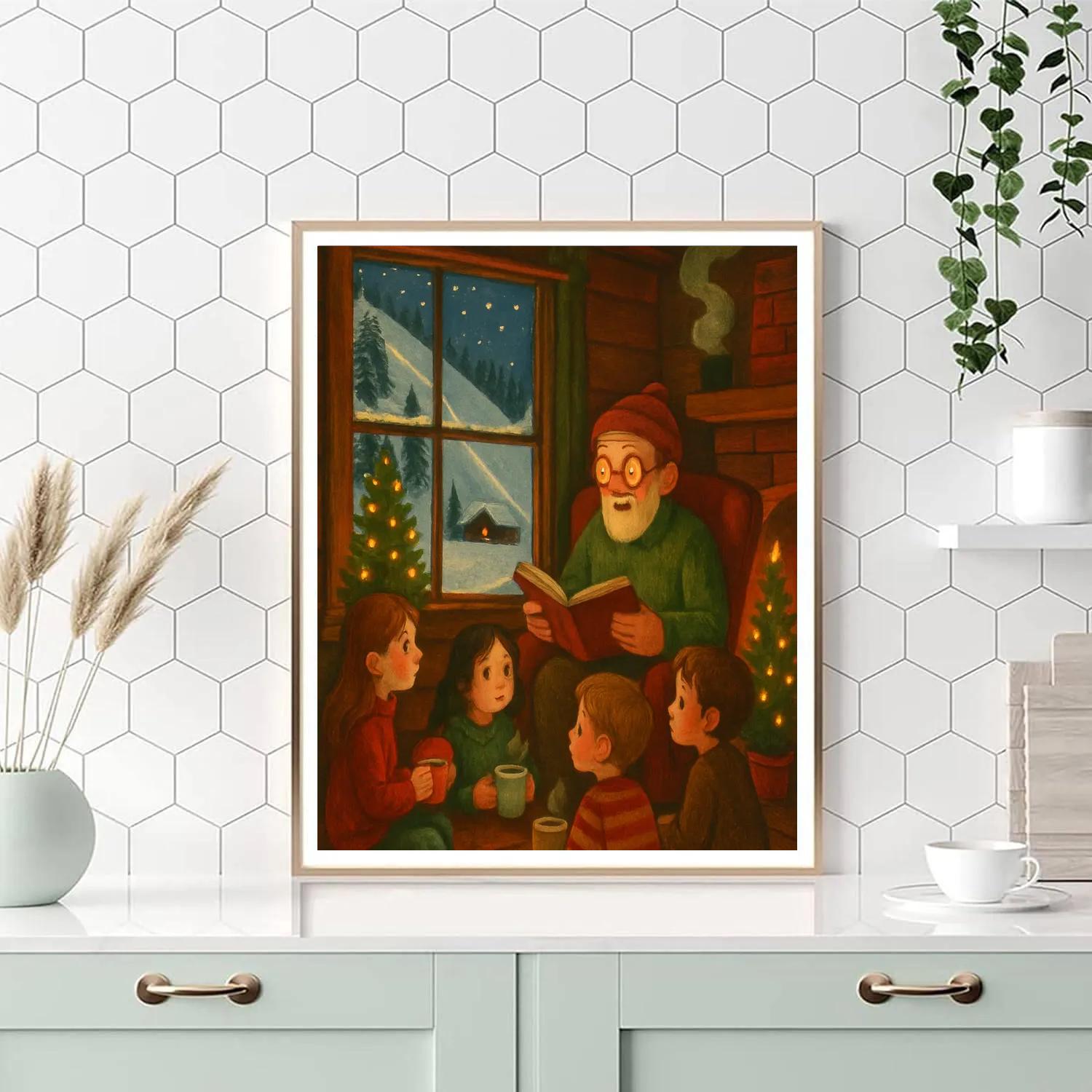 Ski Chalet Storytime Glow DIY paint by numbers